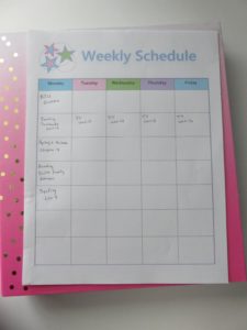 Our Homeschool Weekly Planner